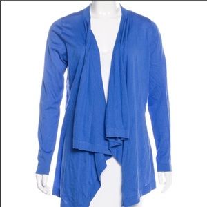 Blue open front cardigan